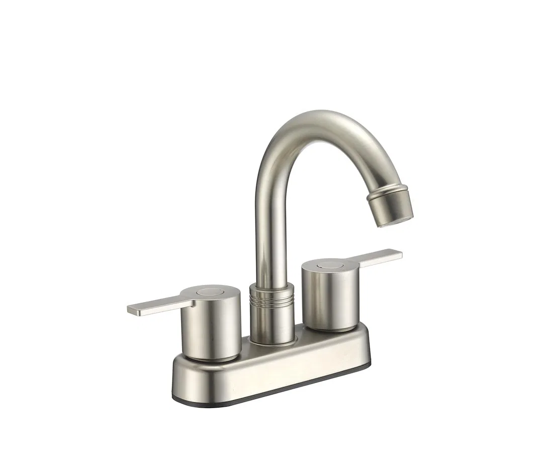DF-PB155M-SN – DURA FAUCET Faucet, Used For Bar Single Piece Deck Mount Mid Arc Spout Lever Type/ 2 Handle Satin Nick...